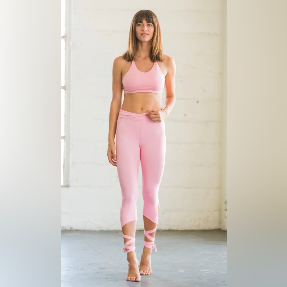 Flexi Lexi Pink Ballet Wrap Leggings Size Small | Yoga Dance Barre